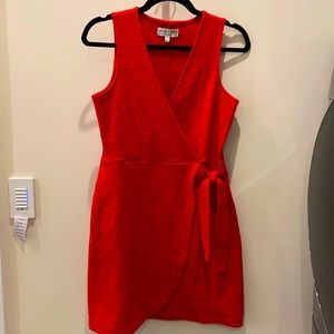 Madewell Texture and Thread Red Wrap Dress